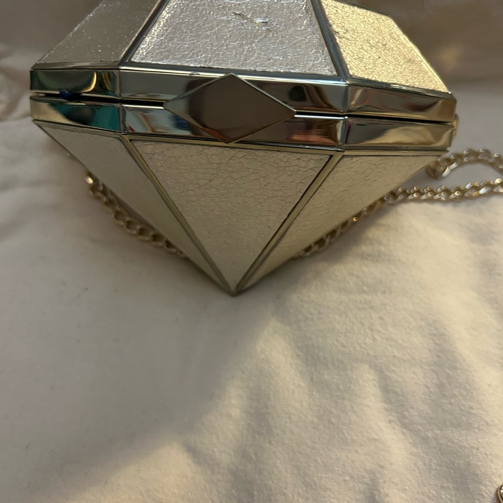 Silver Geometric Crossbody Bag
